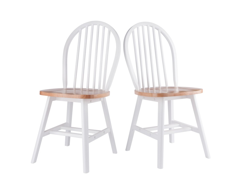 Windsor 2-Pc Chair Set, Natural and White