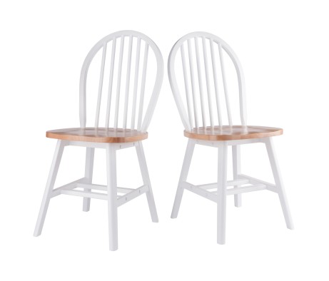 Windsor 2-Pc Chair Set, Natural and White