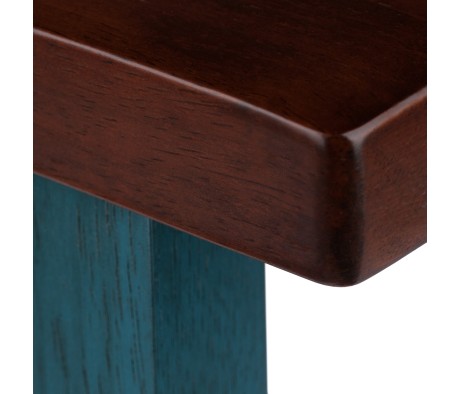 Satori Saddle Seat Counter Stool, Rustic Teal and Walnut