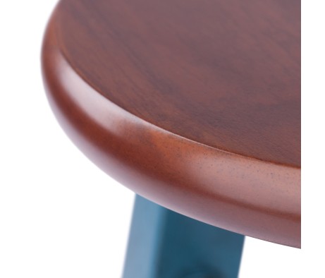 Element 2-Pc Square Legs Dining Stool Set, Walnut-Rustic Teal Finish