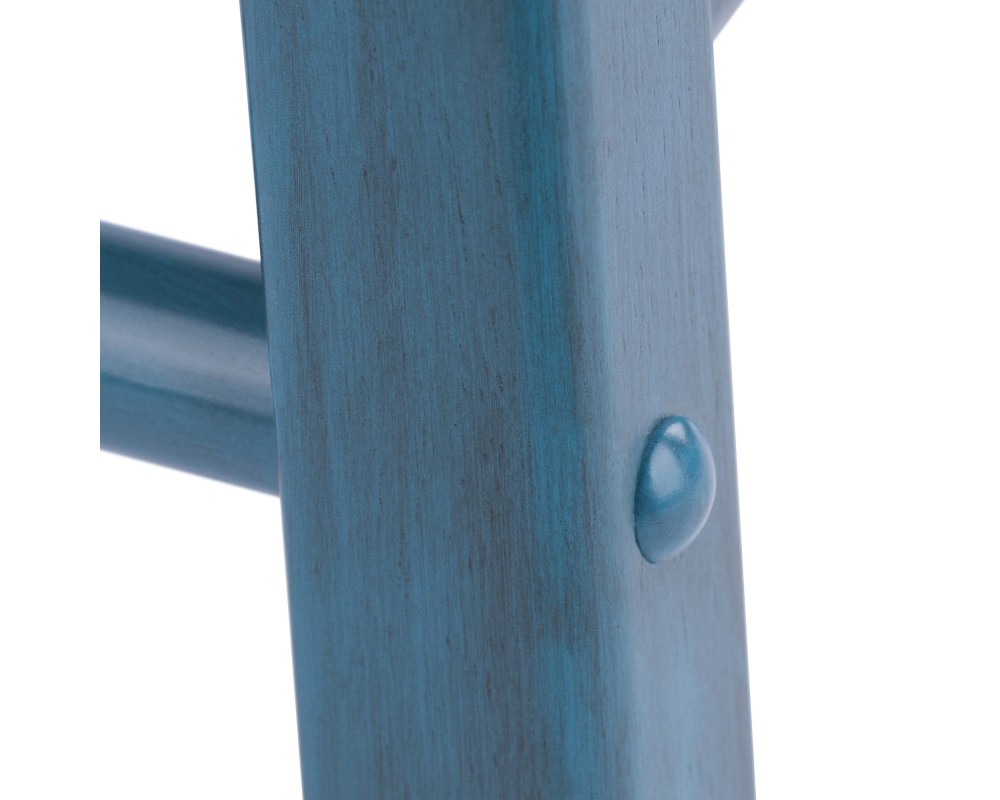 Element 2-Pc Square Legs Dining Stool Set, Walnut-Rustic Teal Finish