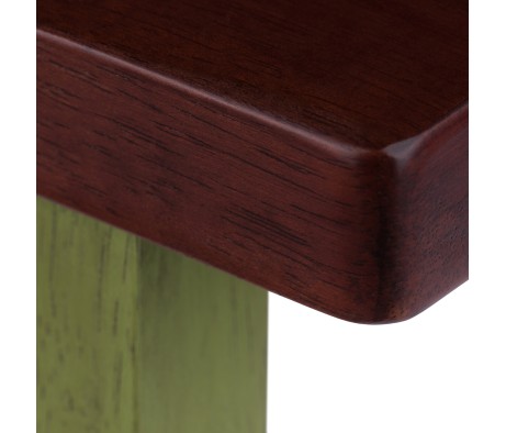 Satori Saddle Seat 24' Counter Stool, Rustic Green and Walnut