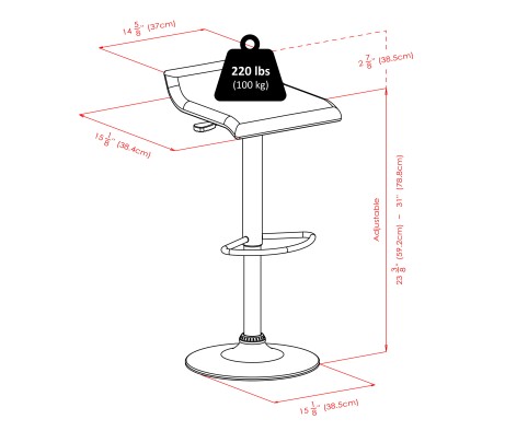 Cora Round High Table with 2 Adjustable Swivel Stools, 40 High, Espresso and Black