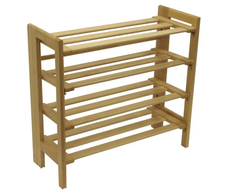 Clifford 4-Tier Stackable Shoe Rack, 28' Wide, Natural