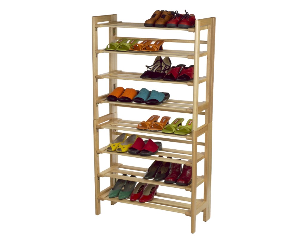 Clifford 4-Tier Stackable Shoe Rack, 28' Wide, Natural