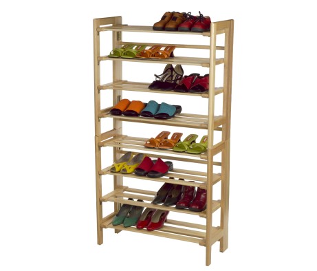 Clifford 4-Tier Stackable Shoe Rack, 28' Wide, Natural