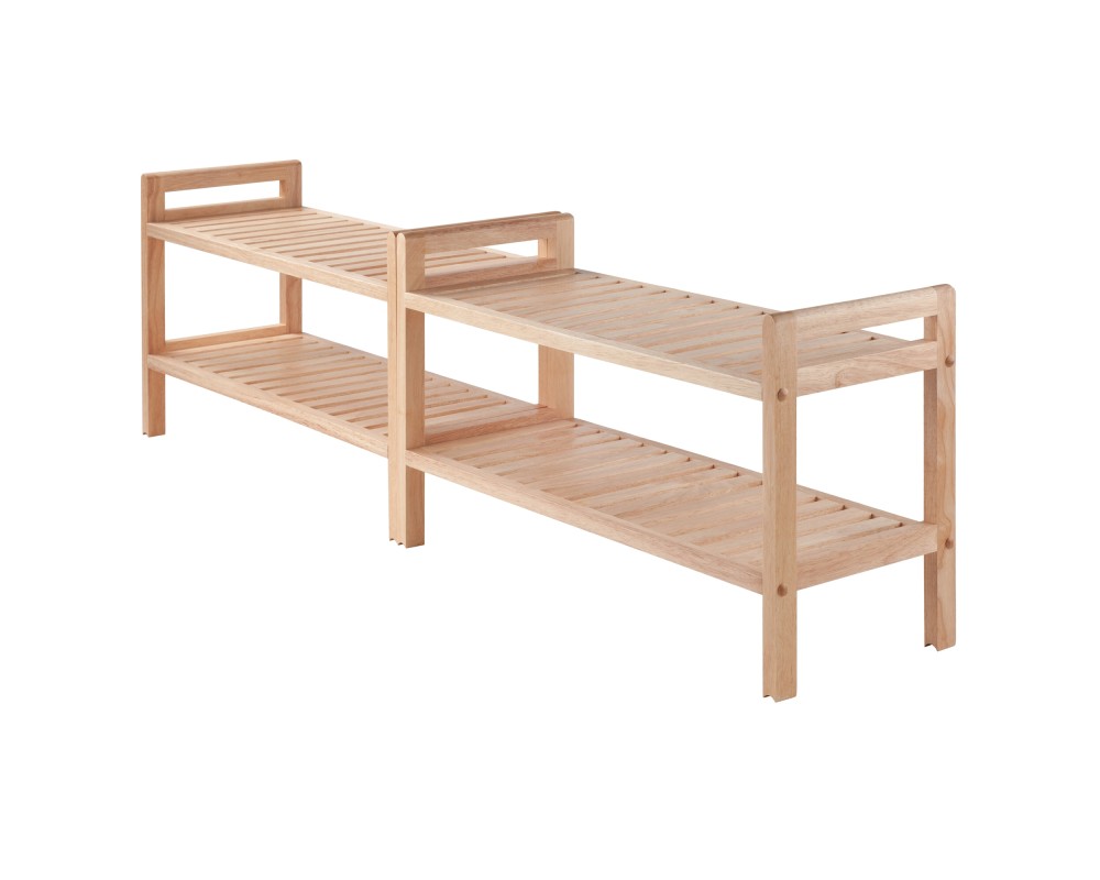 Mercury 2-Pc Stackable Shoe Rack Set, Natural
