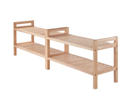 Mercury 2-Pc Stackable Shoe Rack Set, Natural
