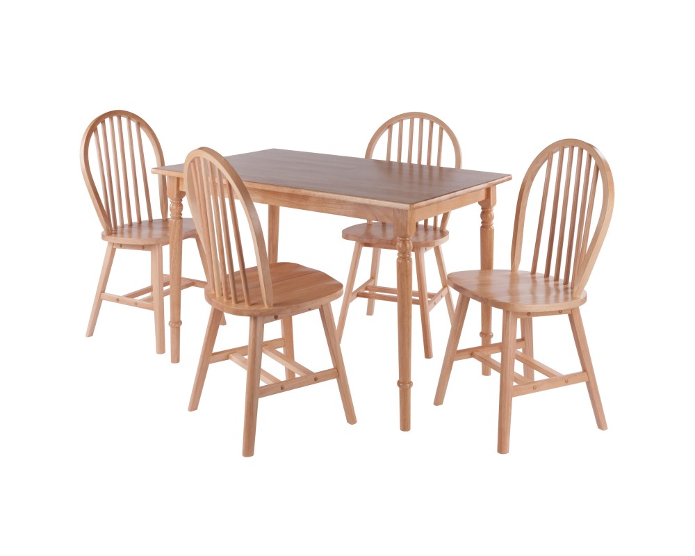 Ravenna 5-Pc Dining Table With 4 Windsor Chairs, Natural