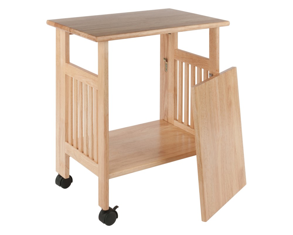 Mission Foldable Printer Stand, 3-Tier Cart, 27' High, 24' Wide, Natural