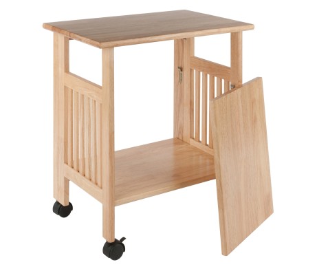 Mission Foldable Printer Stand, 3-Tier Cart, 27' High, 24' Wide, Natural