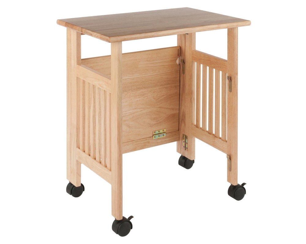 Mission Foldable Printer Stand, 3-Tier Cart, 27' High, 24' Wide, Natural