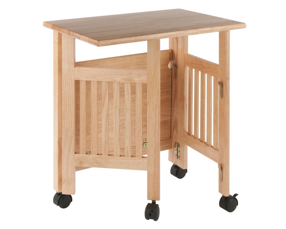 Mission Foldable Printer Stand, 3-Tier Cart, 27' High, 24' Wide, Natural