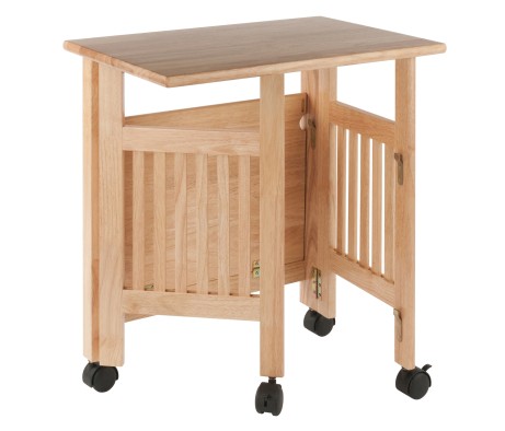 Mission Foldable Printer Stand, 3-Tier Cart, 27' High, 24' Wide, Natural