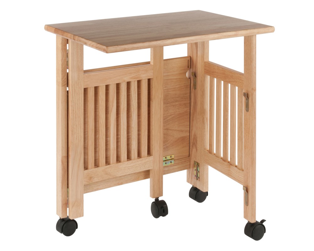 Mission Foldable Printer Stand, 3-Tier Cart, 27' High, 24' Wide, Natural