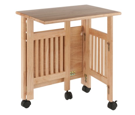 Mission Foldable Printer Stand, 3-Tier Cart, 27' High, 24' Wide, Natural