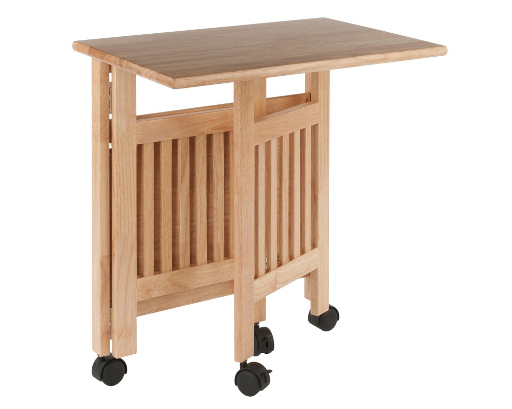 Mission Foldable Printer Stand, 3-Tier Cart, 27' High, 24' Wide, Natural