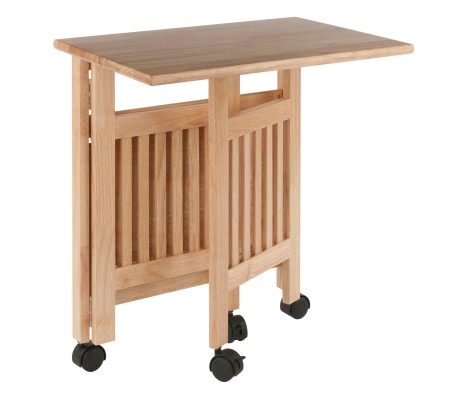 Mission Foldable Printer Stand, 3-Tier Cart, 27' High, 24' Wide, Natural