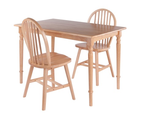 Ravenna 3-Pc Dining Table With 2 Windsor Chairs, Natural