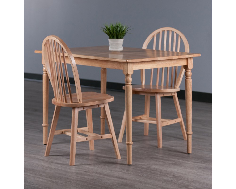 Ravenna 3-Pc Dining Table With 2 Windsor Chairs, Natural
