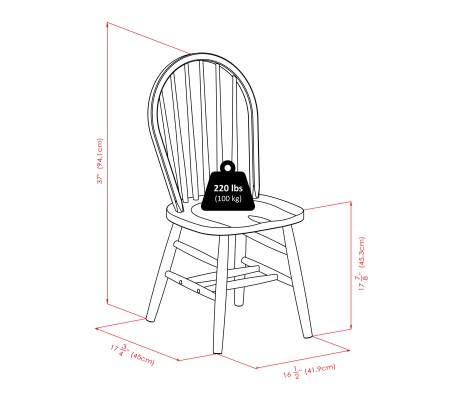 Ravenna 3-Pc Dining Table With 2 Windsor Chairs, Natural