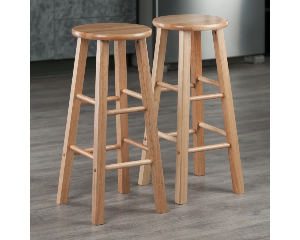 Element 2-Pc Square Leg Bar Stool Set, Natural