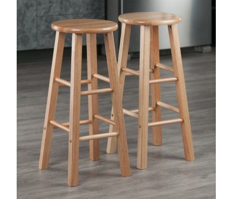 Element 2-Pc Square Leg Bar Stool Set, Natural