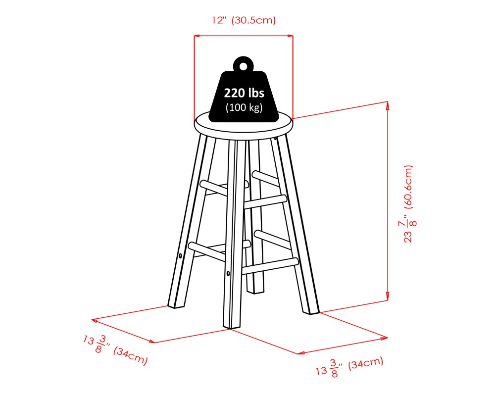 Element 2-Pc Square Leg Counter Stool Set, Natural