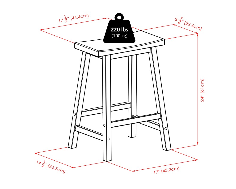 Satori Saddle Seat Counter Stool, Natural