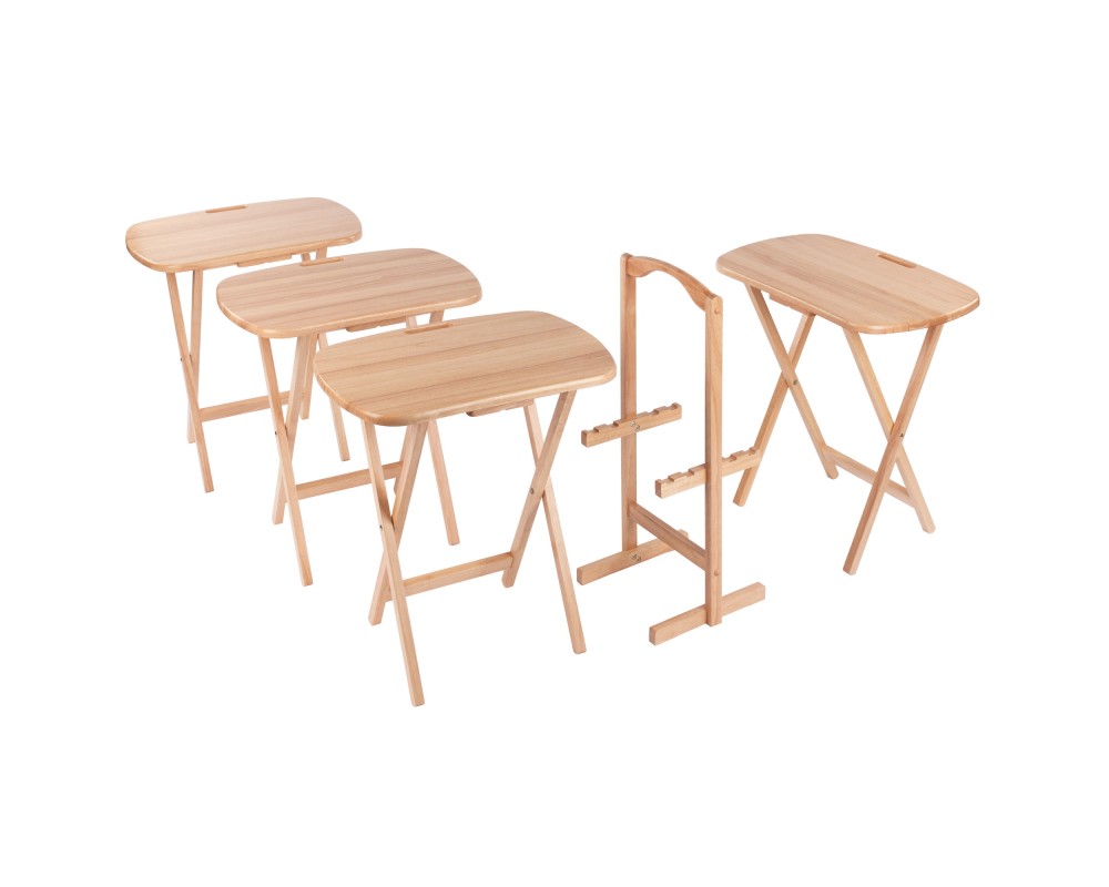 Lucca 5-Pc Snack Table Set, Natural