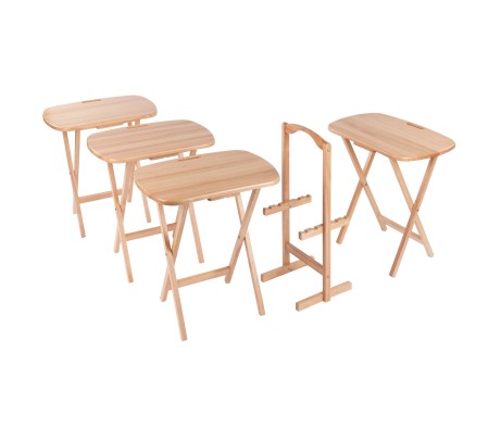 Lucca 5-Pc Snack Table Set, Natural