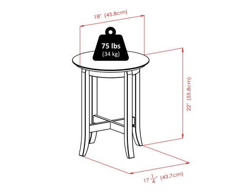 Toby Flared Leg End Table, Espresso