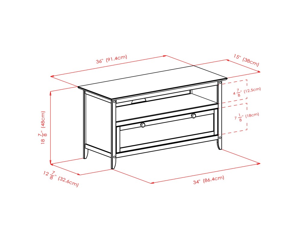 Zuri TV and Media Stand, Espresso