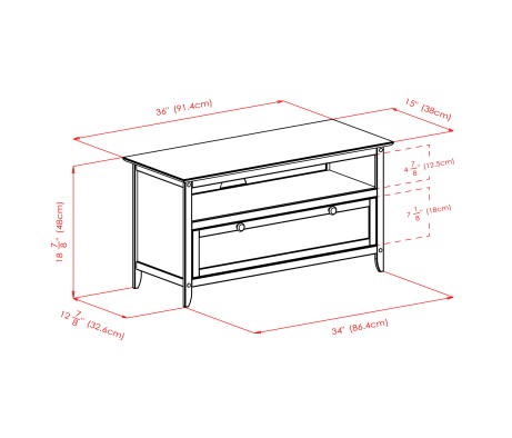 Zuri TV and Media Stand, Espresso