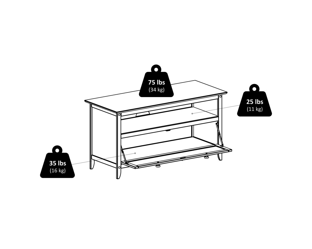 Zuri TV and Media Stand, Espresso