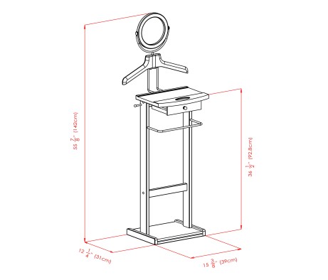 Alfred Valet Stand, 55' High, Espresso