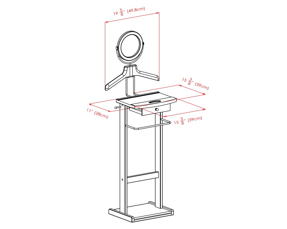 Alfred Valet Stand, 55' High, Espresso