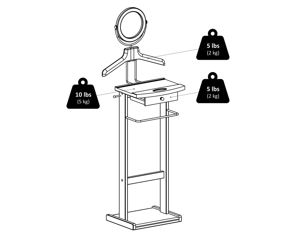 Alfred Valet Stand, 55' High, Espresso