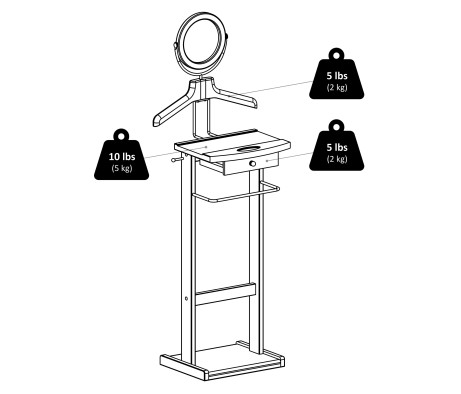 Alfred Valet Stand, 55' High, Espresso