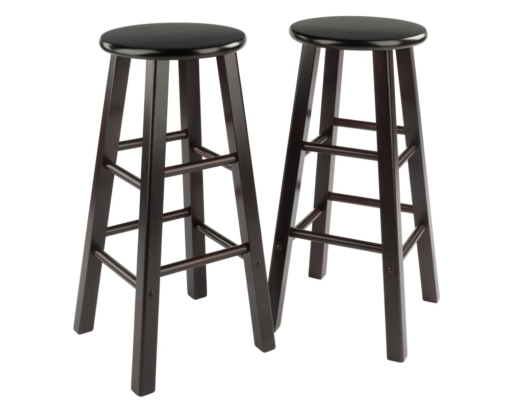 Element 2-Pc Square Leg Bar Stool Set, Espresso