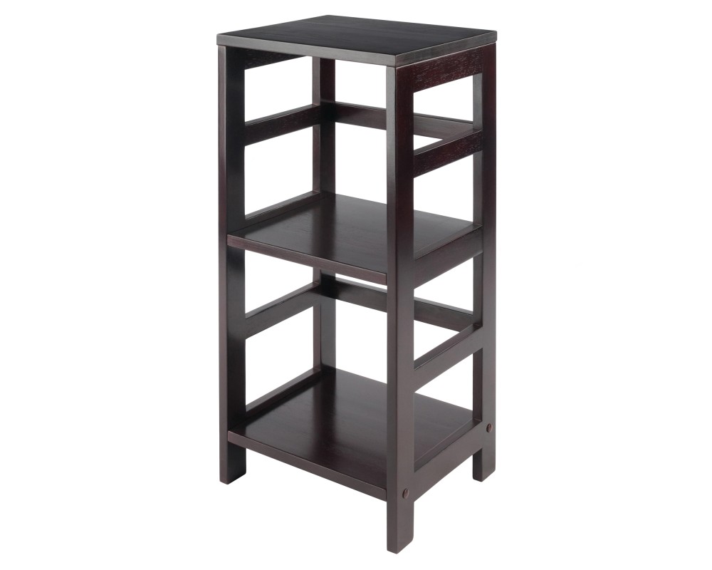 Leo 2-Tier Storage Shelf, 29' High, 13' Wide, Espresso