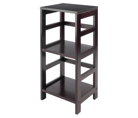 Leo 2-Tier Storage Shelf, 29' High, 13' Wide, Espresso