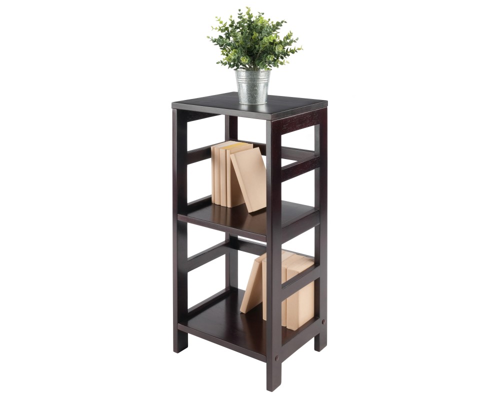 Leo 2-Tier Storage Shelf, 29' High, 13' Wide, Espresso