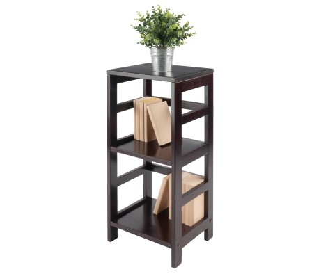 Leo 2-Tier Storage Shelf, 29' High, 13' Wide, Espresso