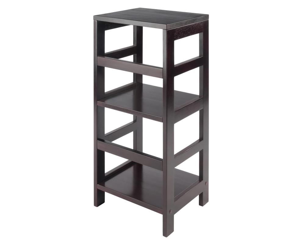 Leo 2-Tier Storage Shelf, 29' High, 13' Wide, Espresso