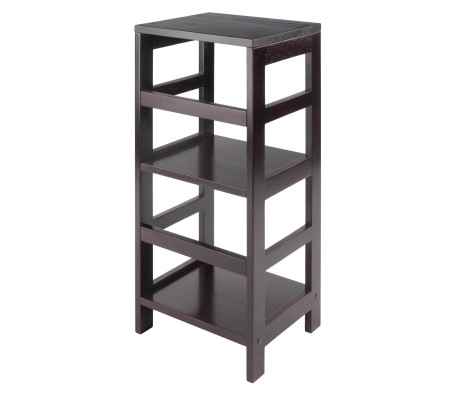 Leo 2-Tier Storage Shelf, 29' High, 13' Wide, Espresso