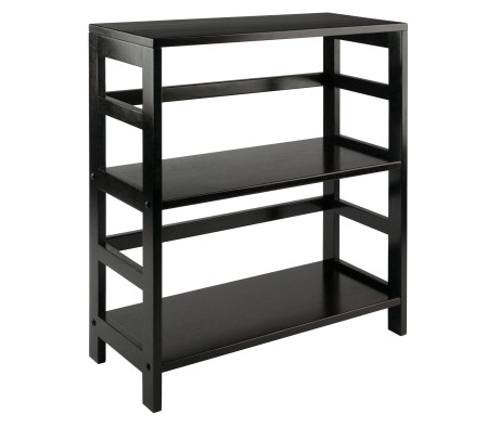 Leo 2-Tier Wide Storage Shelf, 25' Wide, 29' High, Espresso