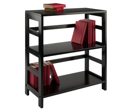 Leo 2-Tier Wide Storage Shelf, 25' Wide, 29' High, Espresso