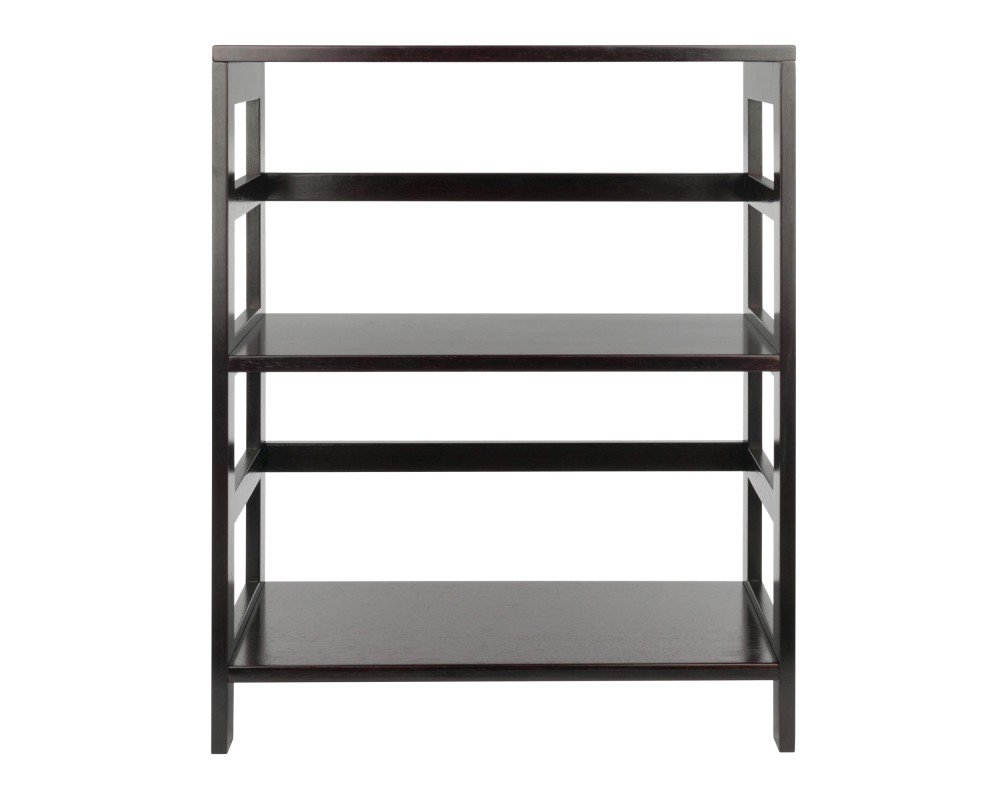 Leo 2-Tier Wide Storage Shelf, 25' Wide, 29' High, Espresso