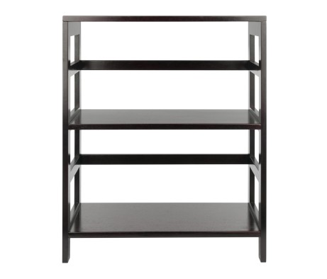 Leo 2-Tier Wide Storage Shelf, 25' Wide, 29' High, Espresso